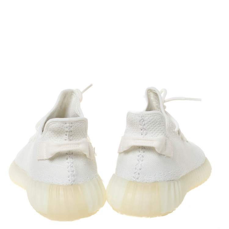 Pre Owned Yeezy x Adidas Cream White Cotton Knit Boost 350 V2 Sneakers Size 46.5