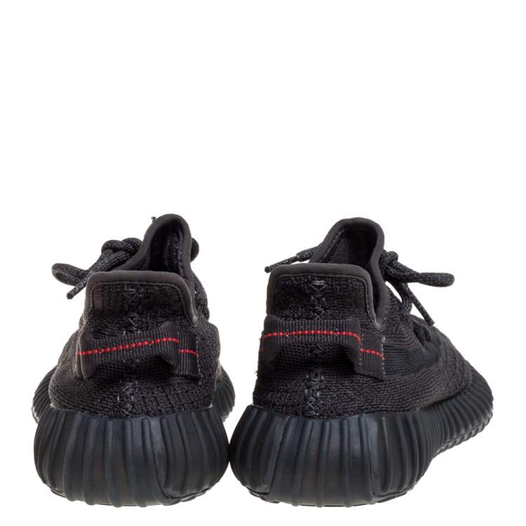 Pre Owned Yeezy x Adidas Black Cotton Knit Boost 350 V2 Reflective Sneakers Size 40