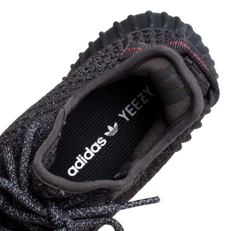 Pre Owned Yeezy x Adidas Black Cotton Knit Boost 350 V2 Reflective Sneakers Size 40