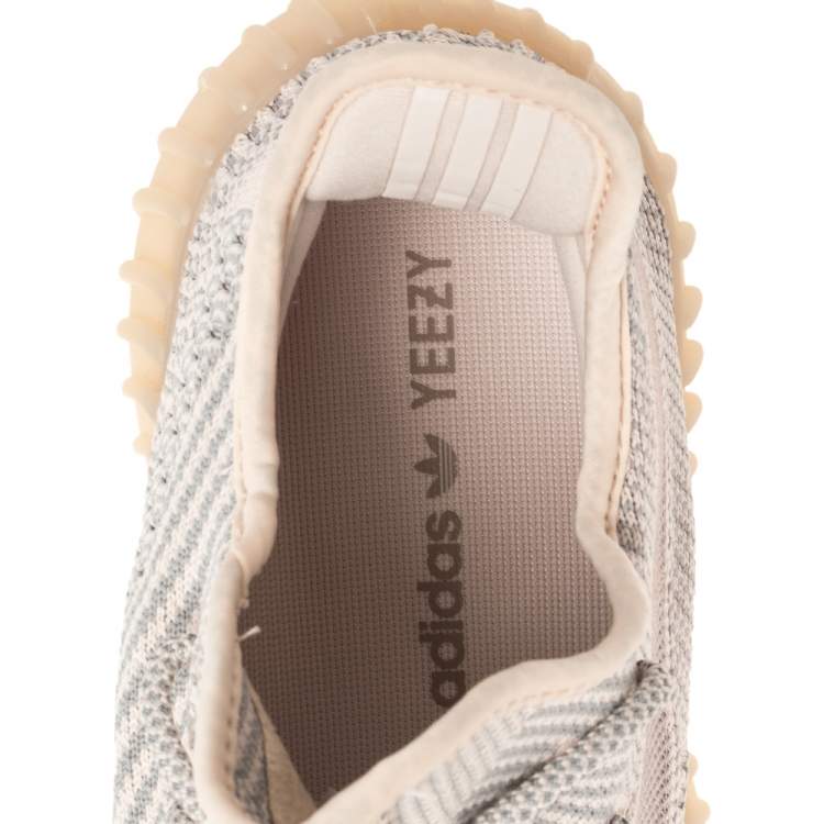Pre Owned Yeezy x Adidas Pink Cotton Knit Fabric Boost 350 V2 Synth Non Reflective Sneakers Size 42