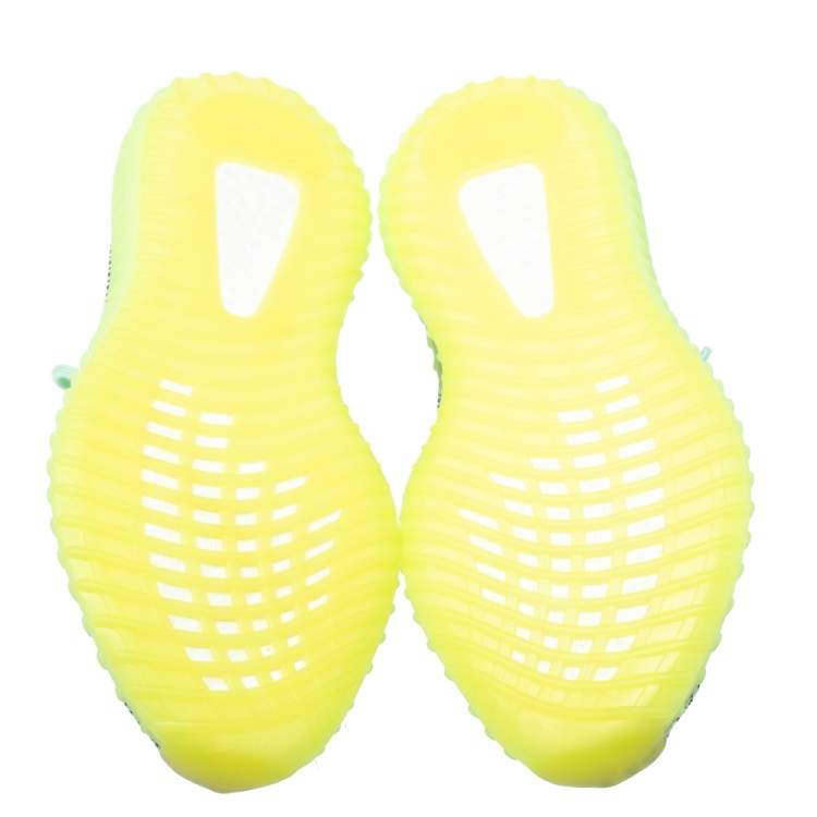 Pre Owned Yeezy x Adidas Green Knit Fabric Boost 350 V2 Yeezreel Non-Reflective Sneakers Size 42.5
