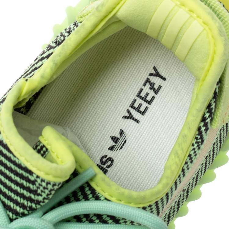 Pre Owned Yeezy x Adidas Green Knit Fabric Boost 350 V2 Yeezreel Non-Reflective Sneakers Size 42.5