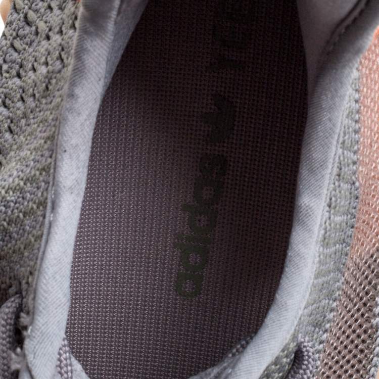 Pre Owned Adidas Yeezy Grey Knit Fabric And Mesh Boost 350 V2 Tail Light Sneakers Size 40