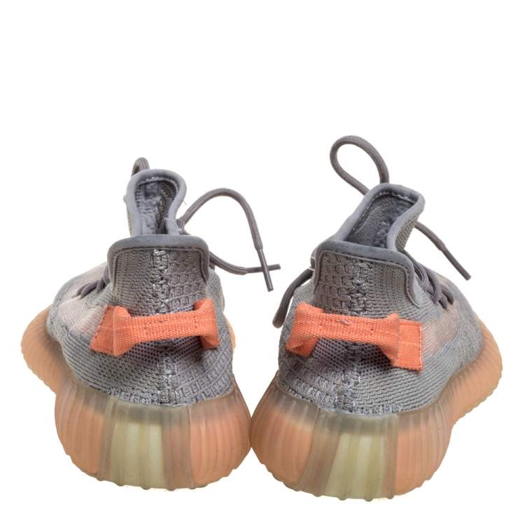 Pre Owned Adidas Yeezy Grey Knit Fabric And Mesh Boost 350 V2 Tail Light Sneakers Size 40