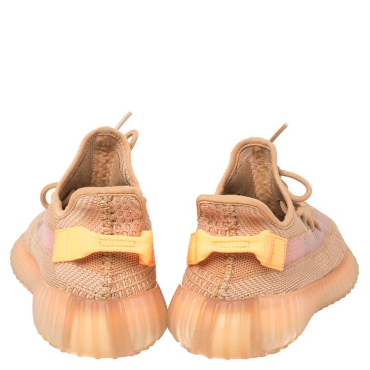 Pre Owned Yeezy x Adidas Clay Knit Fabric And Mesh Boost 350 V2 Tail Light Sneakers Size 42