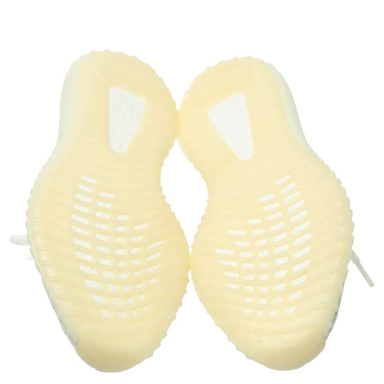 Pre Owned Yeezy x Adidas Cotton Knit Boost 350 V2 Triple White Sneakers Size 42 2/3