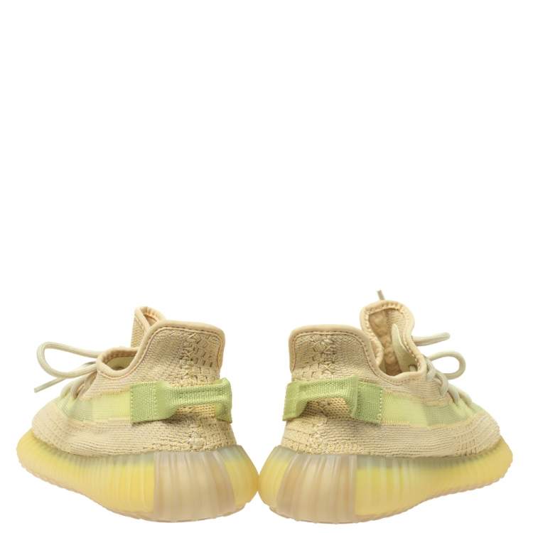 Pre Owned Yeezy x Adidas Boost 350 V2 Cotton Knit Flax Sneakers Size 41 1/3