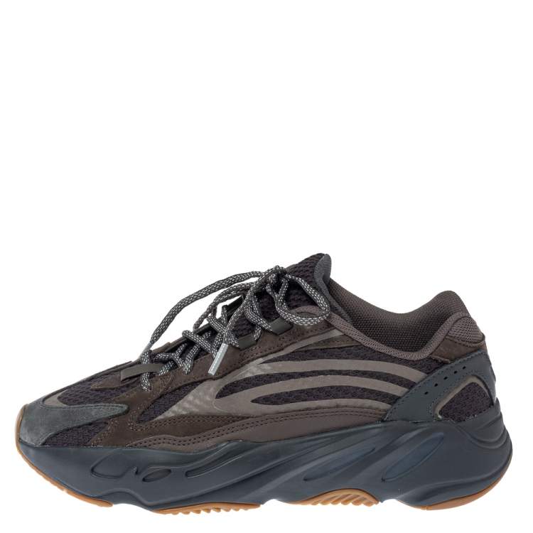 Pre Owned Yeezy x Adidas Grey Nubuck And Leather Boost 700 V2 Geode Sneakers Size 44