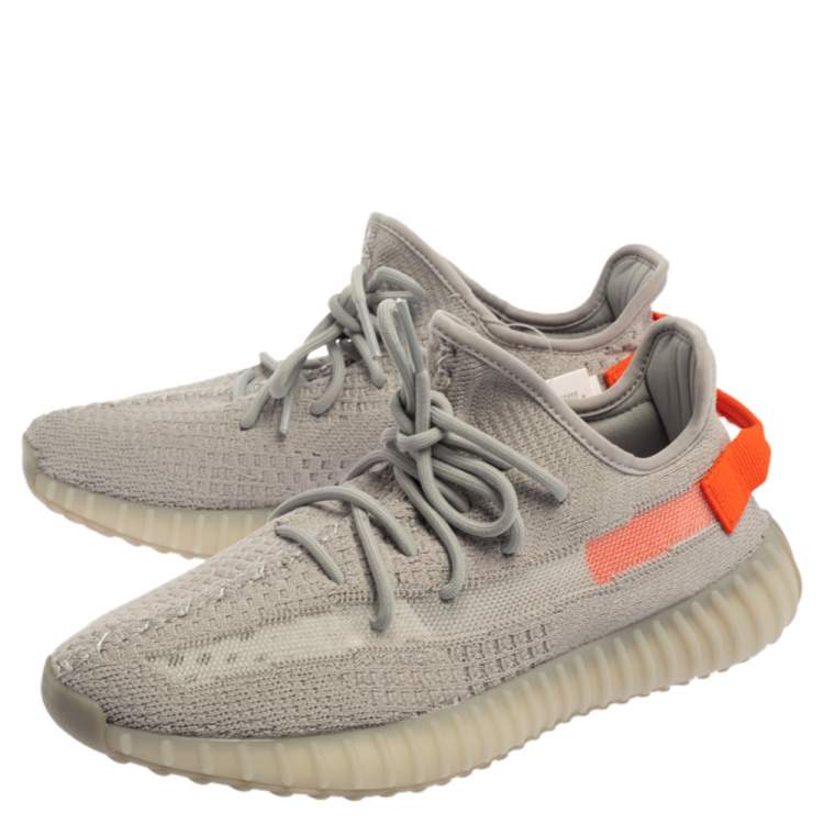 Pre Owned Yeezy x Adidas Grey Cotton Knit Boost 350 V2 Tail Light Sneakers Size 42