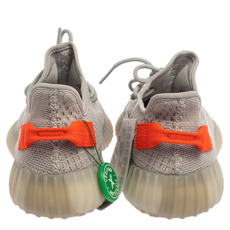 Pre Owned Yeezy x Adidas Grey Cotton Knit Boost 350 V2 Tail Light Sneakers Size 42