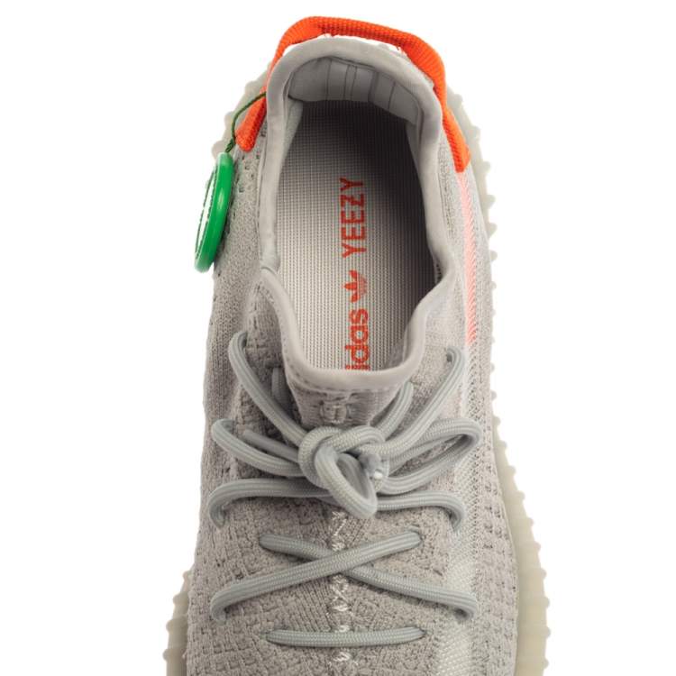Pre Owned Yeezy x Adidas Grey Cotton Knit Boost 350 V2 Tail Light Sneakers Size 42