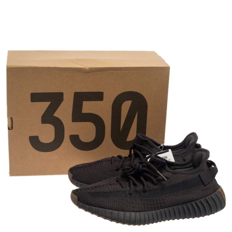 Pre Owned Yeezy x adidas Black Knit Boost 350 V2 Cinder Sneakers 42 2/3