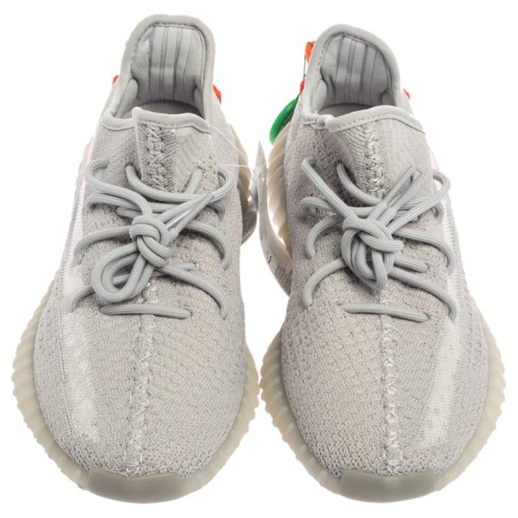Pre Owned Yeezy x Adidas Grey Cotton Knit Boost 350 V2 Tail Light Sneakers Size 40 2/3