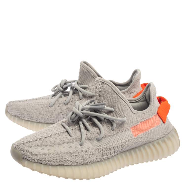 Pre Owned Yeezy x Adidas Grey Cotton Knit Boost 350 V2 Tail Light Sneakers Size 40 2/3