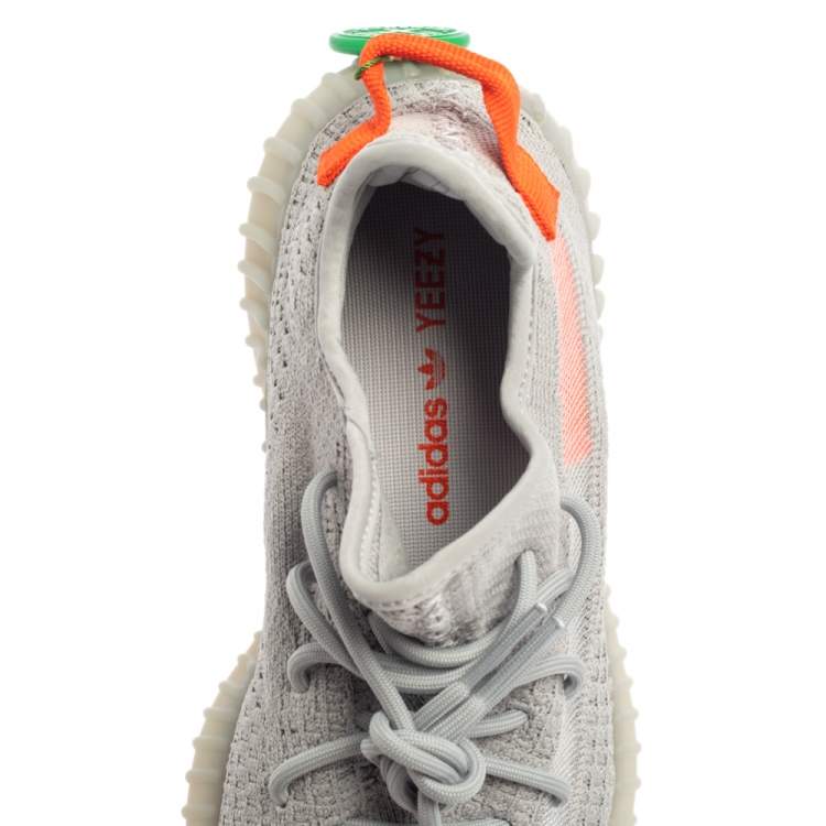 Pre Owned Yeezy x Adidas Grey Cotton Knit Boost 350 V2 Tail Light Sneakers Size 40 2/3