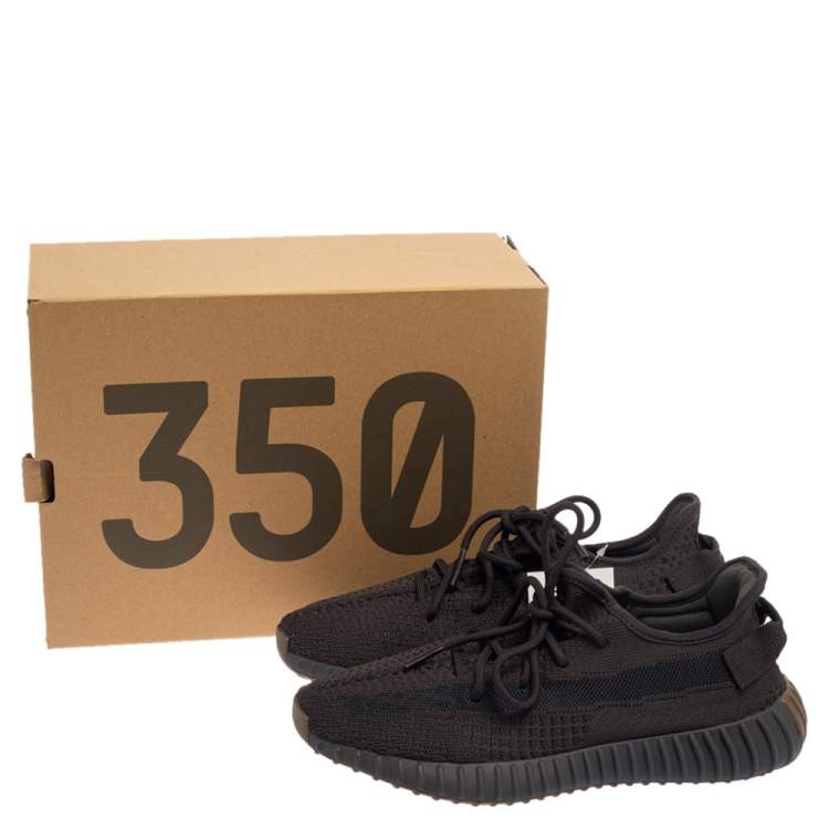 Pre Owned Yeezy x Adidas Dark Grey Cotton Knit Boost 350 V2 Cinder Sneakers Size 42