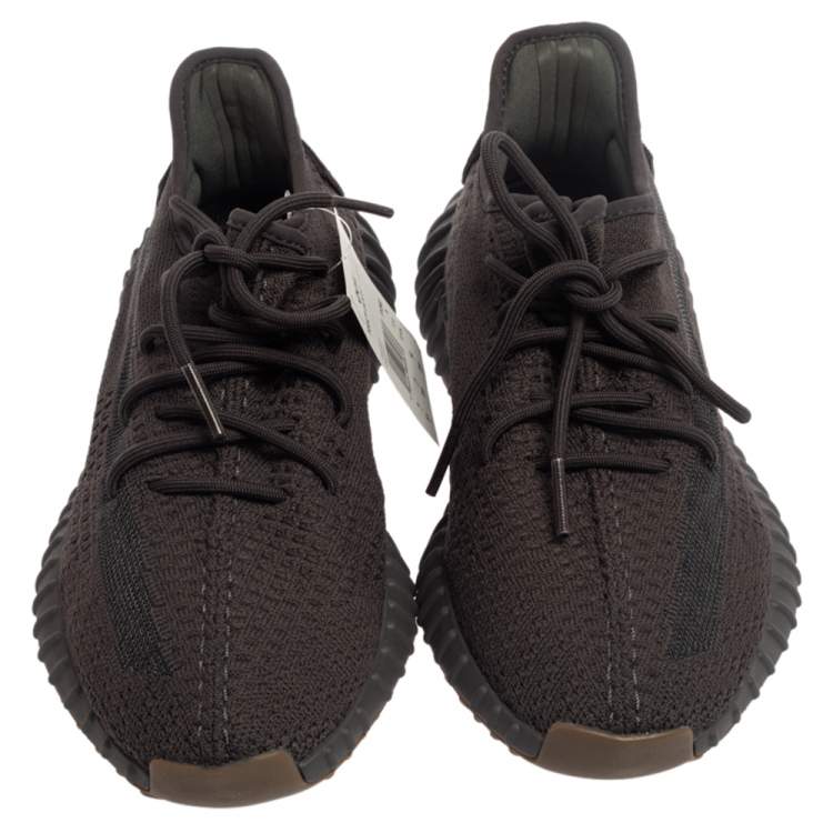 Pre Owned Yeezy x Adidas Dark Grey Cotton Knit Boost 350 V2 Cinder Sneakers Size 42