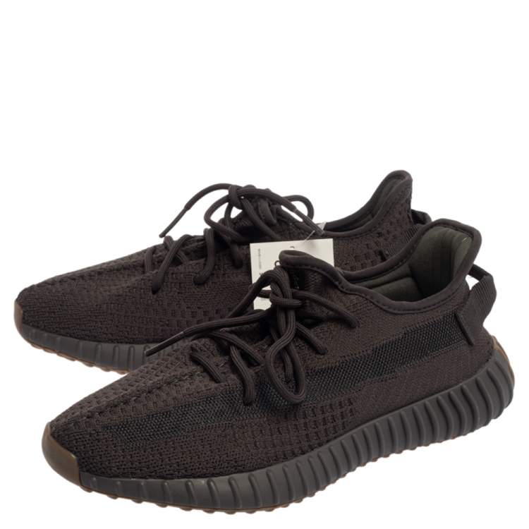 Pre Owned Yeezy x Adidas Dark Grey Cotton Knit Boost 350 V2 Cinder Sneakers Size 42