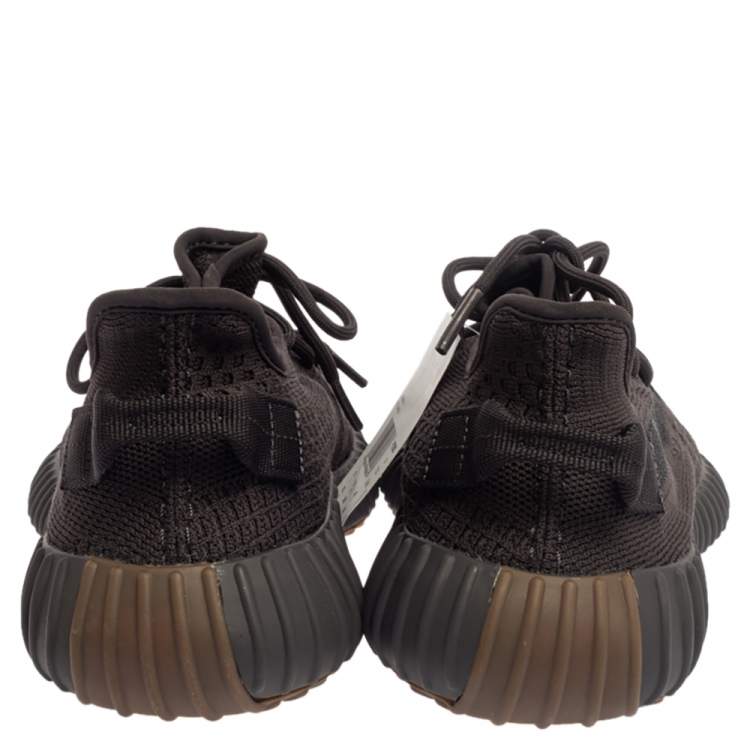 Pre Owned Yeezy x Adidas Dark Grey Cotton Knit Boost 350 V2 Cinder Sneakers Size 42