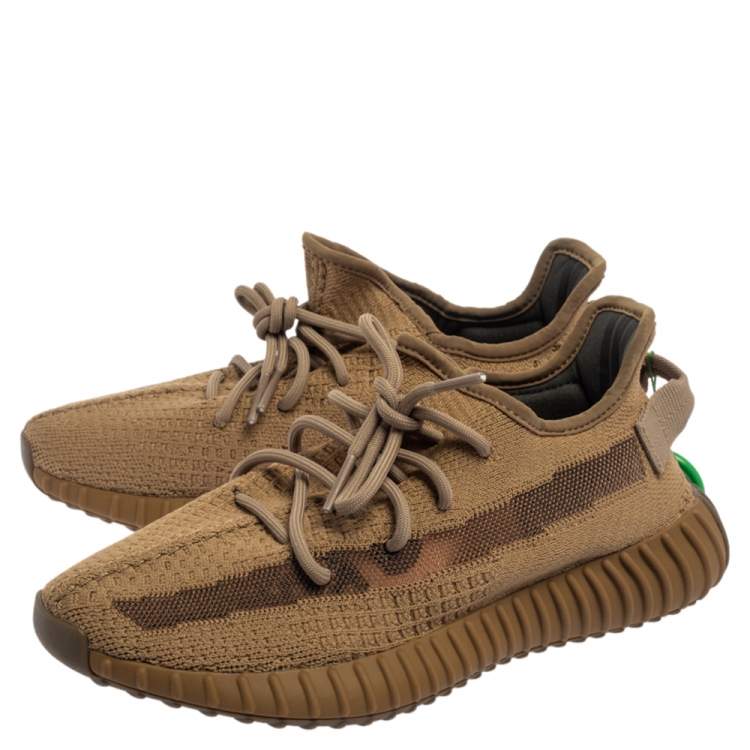 Pre Owned Yeezy x adidas Brown Cotton Knit Boost 350 V2 Earth Sneakers Size 40 2/3