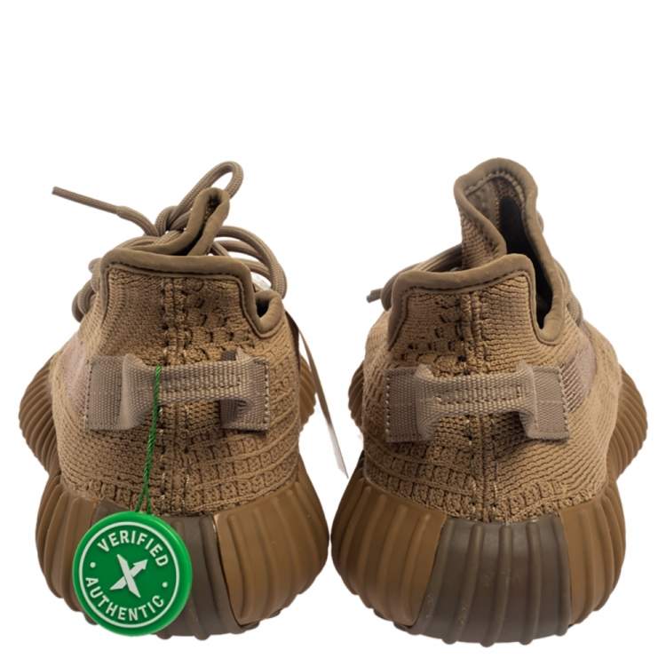 Pre Owned Yeezy x adidas Brown Cotton Knit Boost 350 V2 Earth Sneakers Size 40 2/3