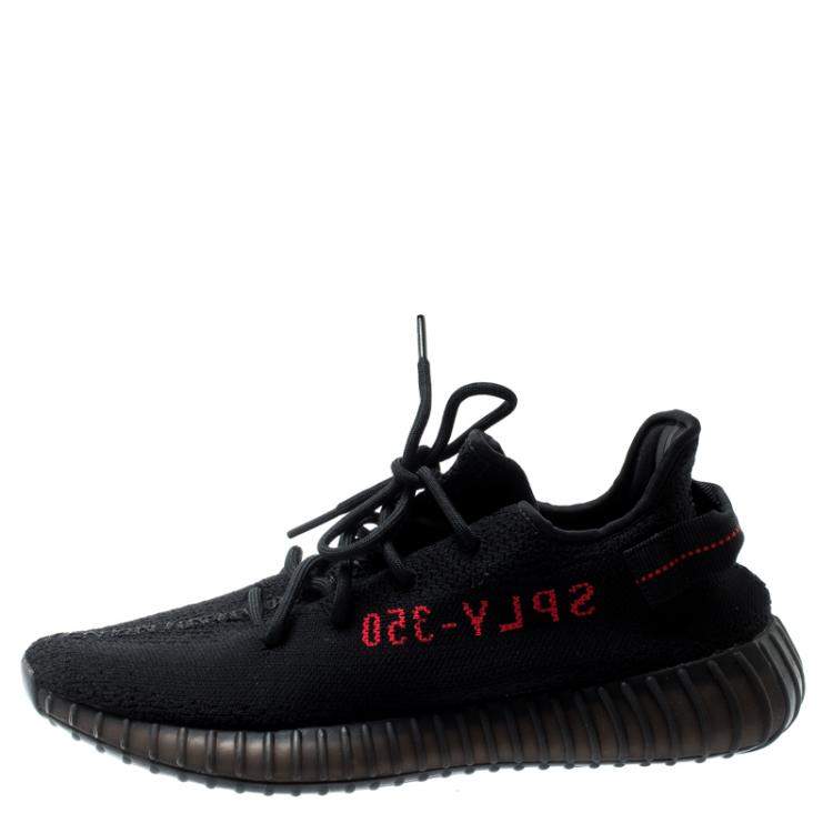 Pre Owned Adidas Yeezy Boost 350 V2 Black Red EU 41 1/3 US 8