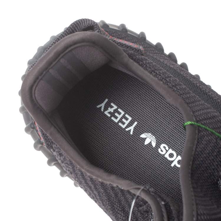 Pre Owned Yeezy x adidas Black Knit Fabric Boost 350 V2 Static Non Reflective Sneakers Size 43 1/3