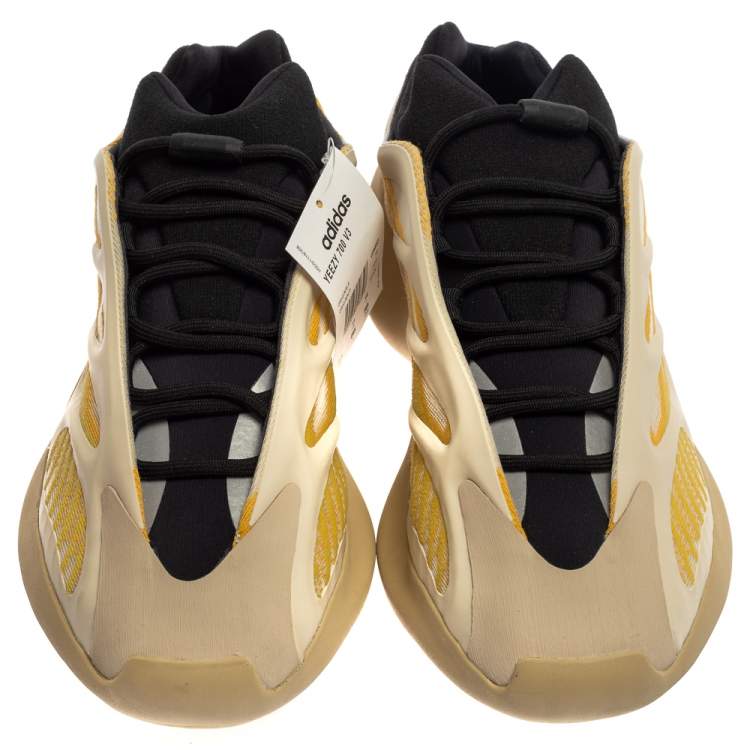 Pre Owned Yeezy x adidas Beige/Yellow Polyurethane And Mesh 700 V3 Safflower Sneakers Size 46 