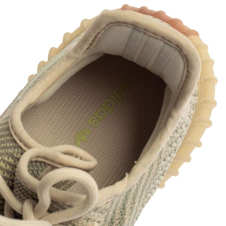 Pre Owned Yeezy x Adidas Green Citrin Cotton Knit 350 V2 NR Sneakers Size 42.5