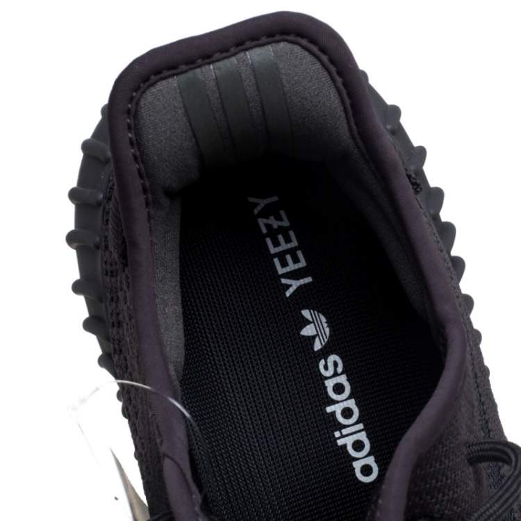 Pre Owned Yeezy x Adidas Dark Grey Cotton Knit Boost 350 V2 Cinder Sneakers Size 42