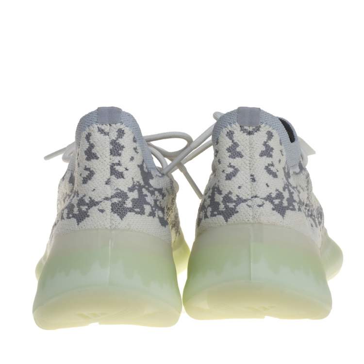 Pre Owned Yeezy x adidas Grey/White Cotton Knit Boost 380 Alien Sneakers Size 42 2/3
