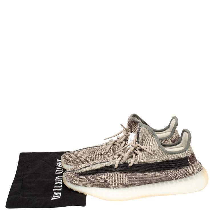 Pre Owned Yeezy x Adidas Gray Cotton Knit Yeezy 350 V2 Zyon Sneakers Size 46 