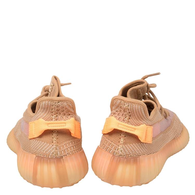Pre Owned Yeezy x adidas Clay Cotton Knit Fabric Boost 350 V2 Sneakers Size 43 1/3