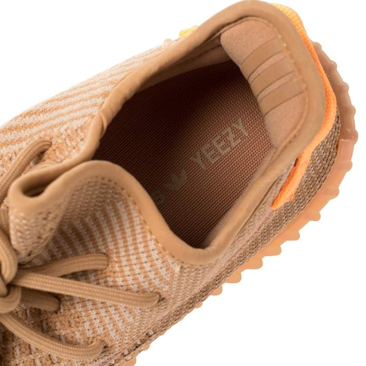 Pre Owned Yeezy x adidas Clay Cotton Knit Fabric Boost 350 V2 Sneakers Size 43 1/3