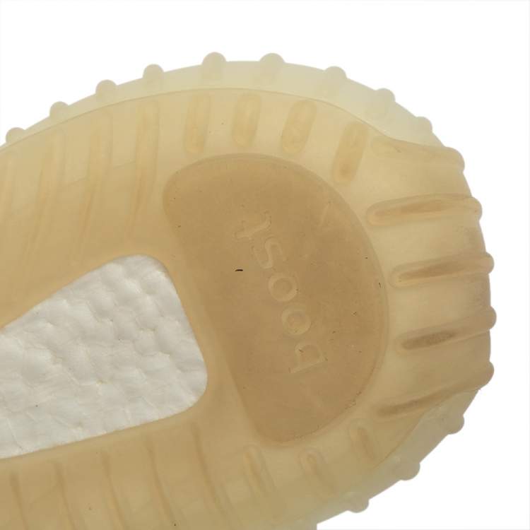 Pre Owned Yeezy x Adidas Blue/White Cotton Knit Boost 350 V2 'Cloud White' Sneakers Size 42.5