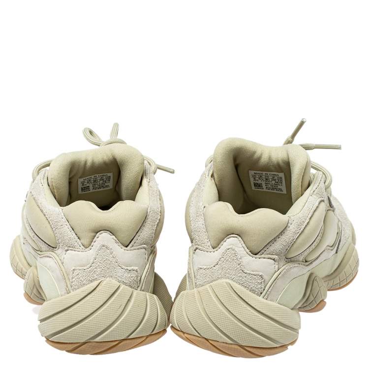 Pre Owned Yeezy x Adidas Green Suede and Fabric Yeezy 500 Stone Sneakers Size 38.5