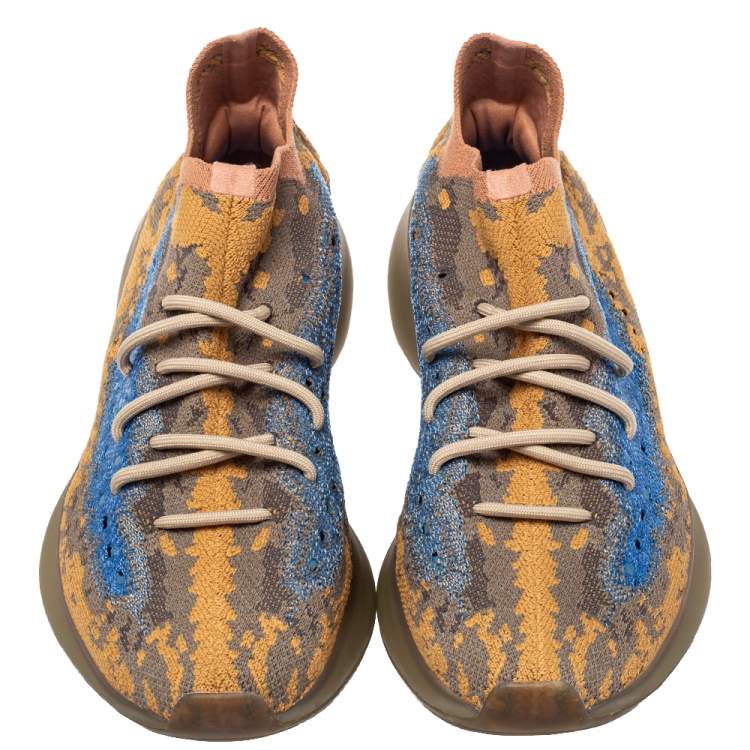 Pre Owned Yeezy x adidas Multicolor Knit Fabric Boost 380 Oat Reflective Sneakers Size 43 1/3