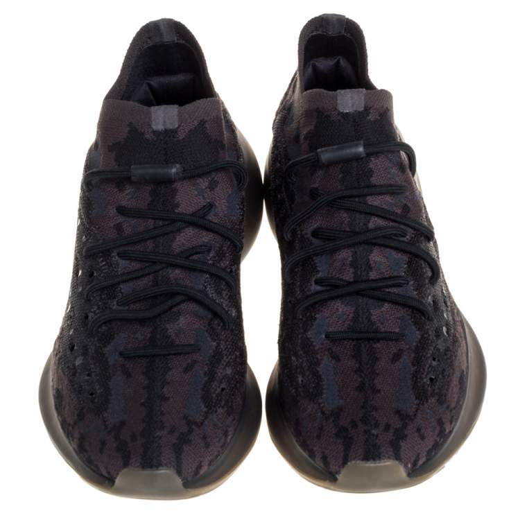 Pre Owned Yeezy x Adidas Boost 380 Multicolor Knit Fabric And Mesh Onyx Sneaker Size 46