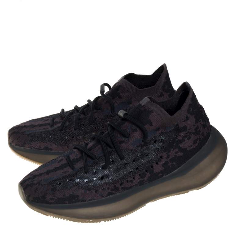 Pre Owned Yeezy x Adidas Boost 380 Multicolor Knit Fabric And Mesh Onyx Sneaker Size 46