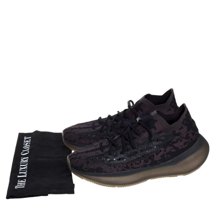 Pre Owned Yeezy x Adidas Boost 380 Multicolor Knit Fabric And Mesh Onyx Sneaker Size 46