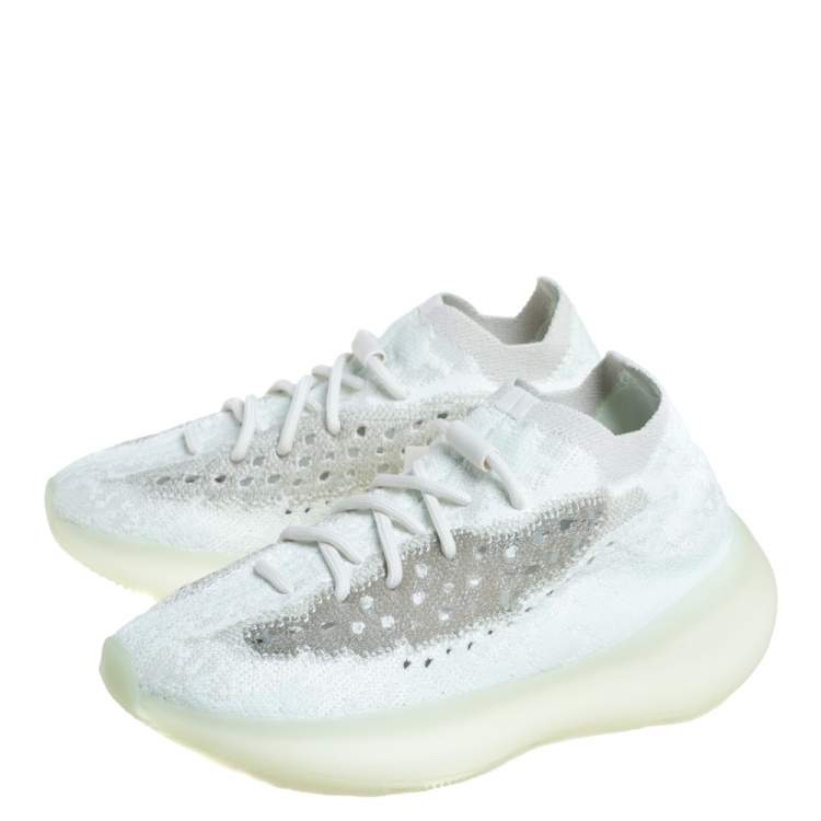 Pre Owned Yeezy x adidas Mint Green Knit Fabric Boost 380 Calcite Glow Sneakers Size 37 1/3 