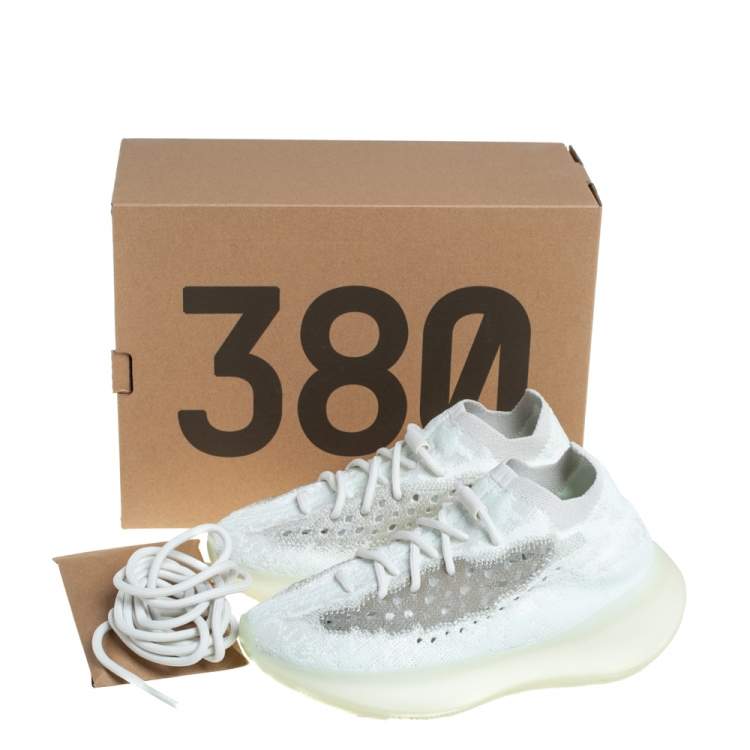 Pre Owned Yeezy x adidas Mint Green Knit Fabric Boost 380 Calcite Glow Sneakers Size 37 1/3 