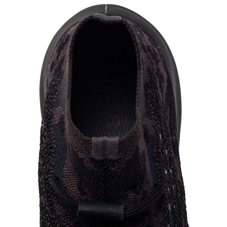 Pre Owned Yeezy x adidas Black/Grey Knit Fabric Boost 380 Onyx Sneakers Size 42 2/3