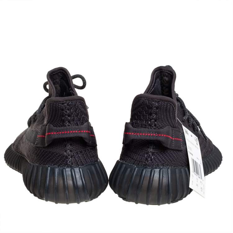 Pre Owned Yeezy x adidas Black Knit Fabric Boost 350 V2 Sneakers Size 41 1/3