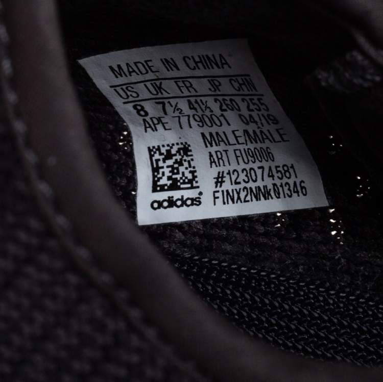 Pre Owned Yeezy x adidas Black Knit Fabric Boost 350 V2 Sneakers Size 41 1/3