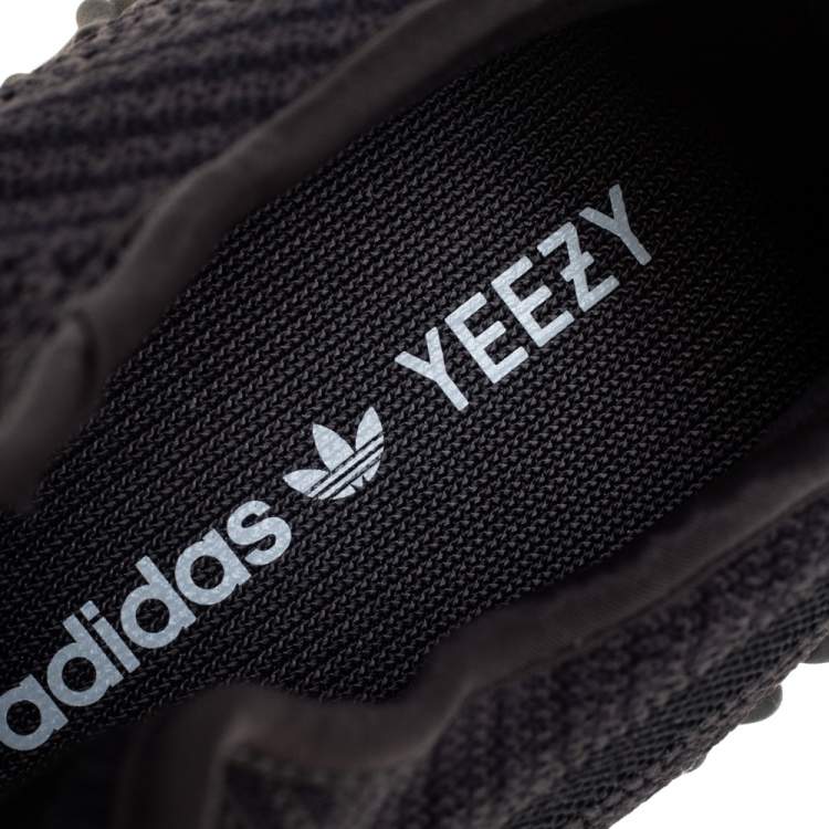 Pre Owned Yeezy x adidas Black Knit Fabric Boost 350 V2 Sneakers Size 41 1/3