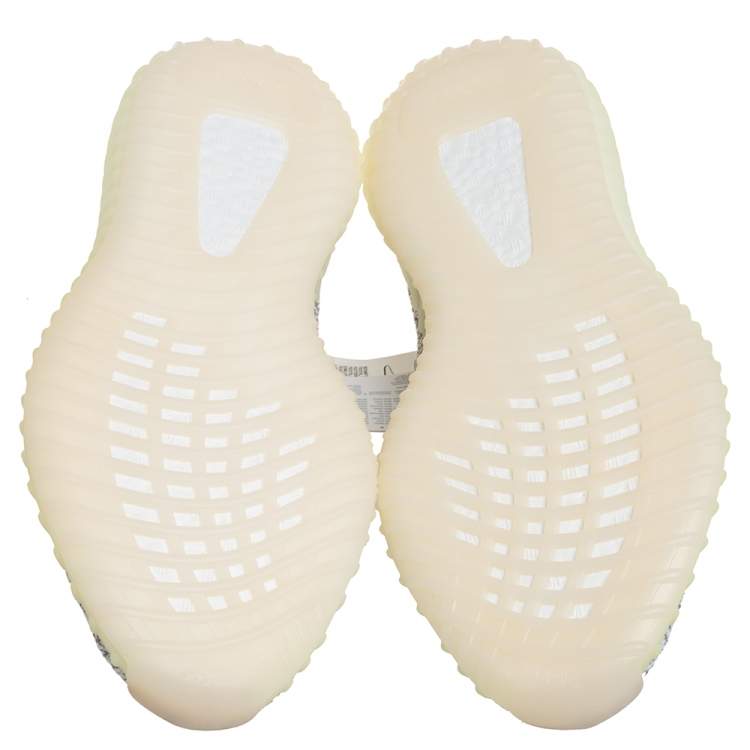 Pre Owned Yeezy x adidas White/Grey Knit Fabric Boost 350 V2 Static Non Reflective Sneakers Size 44 2/3