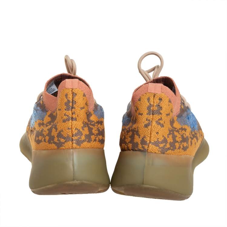 Pre Owned Yeezy x adidas Multicolor Knit Fabric Boost 380 Oat Sneakers Size 44