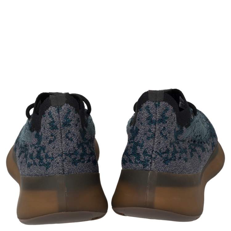 Pre Owned Yeezy x adidas Blue/Grey Knit Fabric Boost 380 Covellite Low Top Sneakers Size 41 1/3