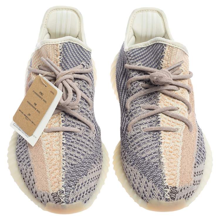 Pre Owned Yeezy x adidas Multicolor Knit Fabric Boost 350 V2 Ash Pearl Sneakers Size 44 2/3